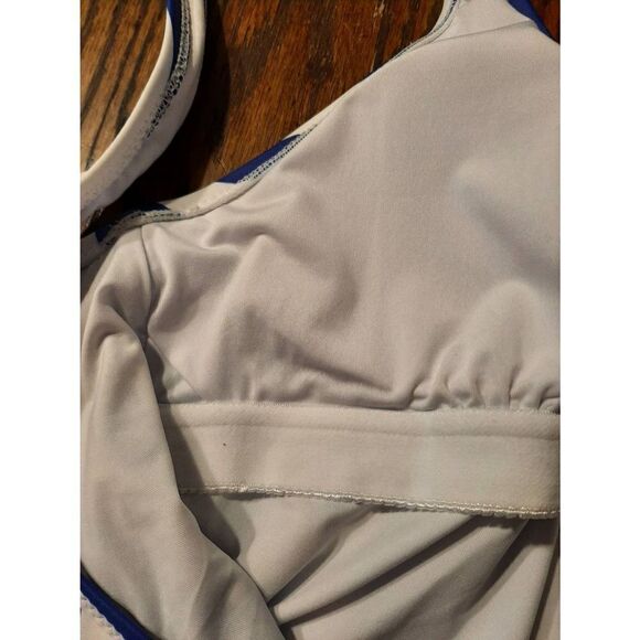 Medium Size 8/10 Love & Sports Blue White Stripe 1pc  Swimsuit Bathing Suit - Picture 6 of 6